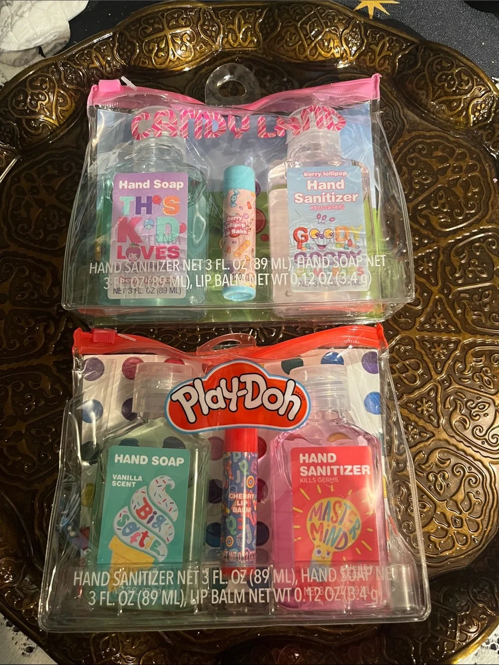 Hand sanitizer, soap, lip balm